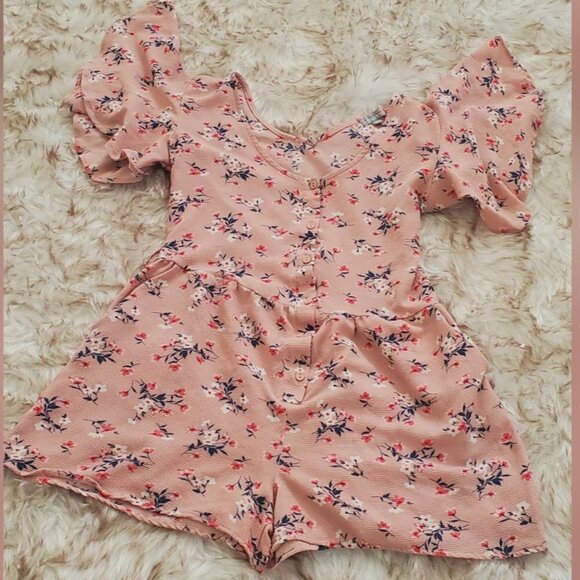 Good Luck Gem Flower 🌺 Print Rompers Jumpsuit Pants 🌴 - Picture 6 of 12